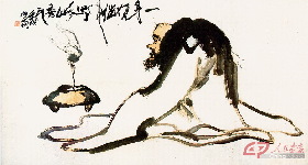 Monk, traditional Chinese Painting, 94.8×172cm, 1922