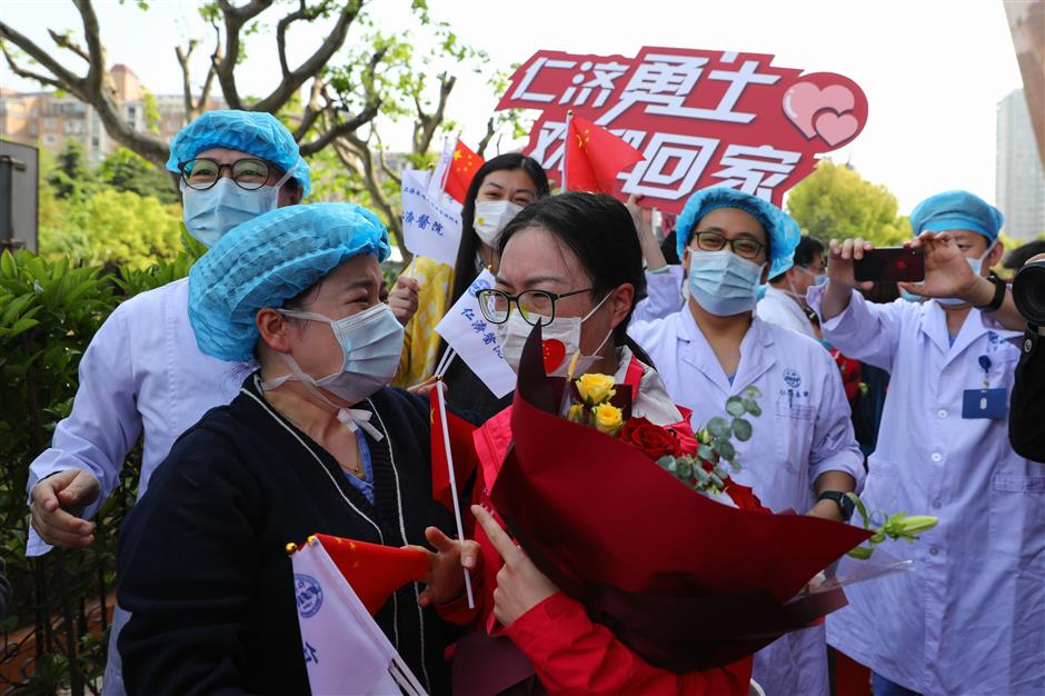 Medics reunite at Renji Hospital after Wuhan